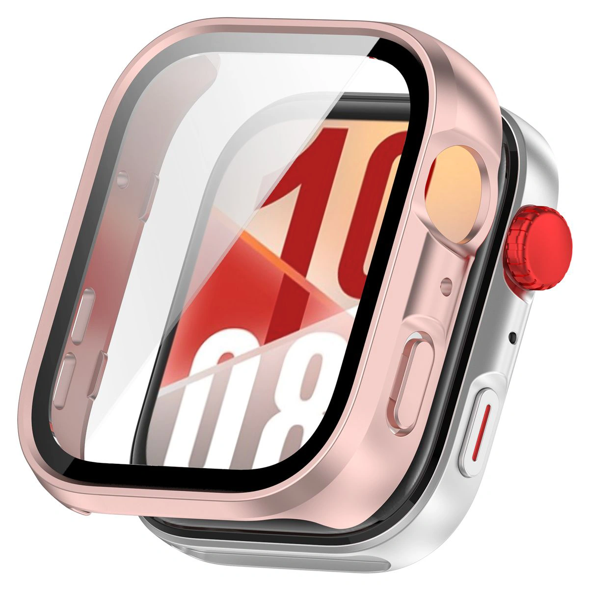 Wizualizacja nakładania etui Bizon Case Watch Adamo do Huawei Watch Fit 4